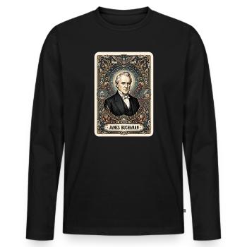 James Buchanan Tarot Card - Men's Premium Organic Long Sleeve Shirt - black - Front - Nico (187cm)