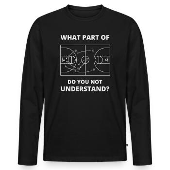 Cadeau drôle d’entraîneur de basket pour l’enseignant - T-shirt manches longues Premium bio Homme - noir - Devant - Nico (187cm)
