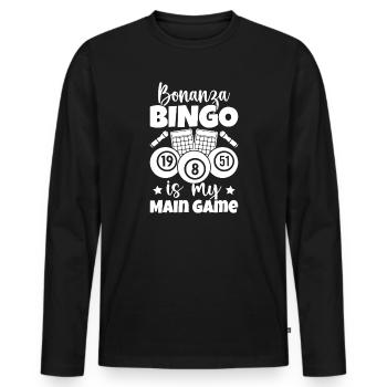 Bingo Player Bonanza Is My Game Bingo - Männer Premium Bio Langarmshirt - Schwarz - Vorne - Nico (187cm)