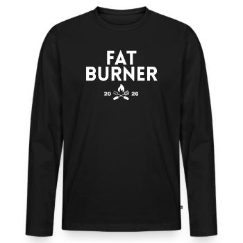 Fat Burner - Men's Premium Organic Long Sleeve Shirt - black - Front - Nico (187cm)