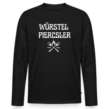 Sausages Piercler - Men's Premium Organic Long Sleeve Shirt - black - Front - Nico (187cm)