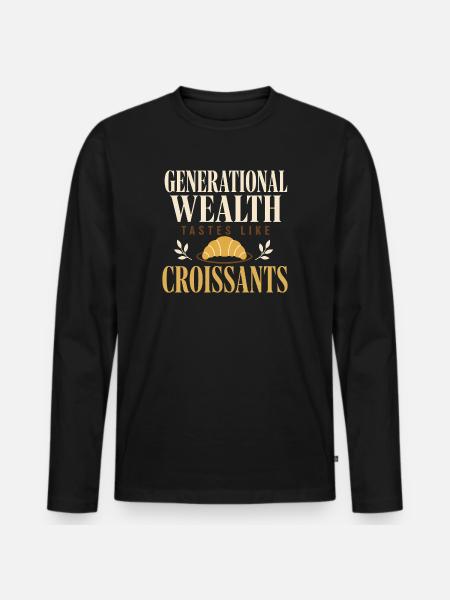 old money - Men's Premium Organic Long Sleeve Shirt - black