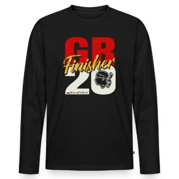 GR20 Finisher cadeau randonnée Corse - T-shirt manches longues Premium bio Homme - noir - Devant - Nico (187cm)