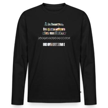 Passion du Métier Bancaire Collage - T-shirt manches longues Premium bio Homme - noir - Devant - Nico (187cm)