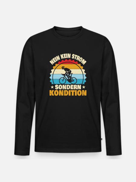 Kein Strom - Männer Premium Bio Langarmshirt - Schwarz