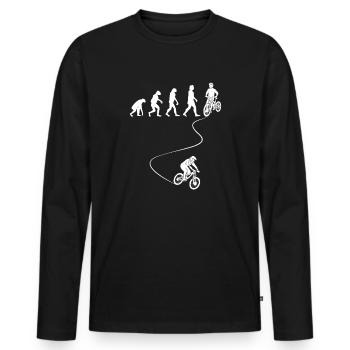 Fahrrad Evolution - Männer Premium Bio Langarmshirt - Schwarz - Vorne - Nico (187cm)