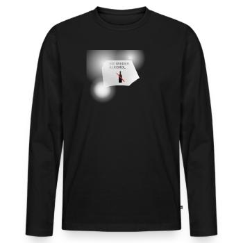 Nie Wieder Alkohol Flaschen-Symbol - Männer Premium Bio Langarmshirt - Schwarz - Vorne - Nico (187cm)