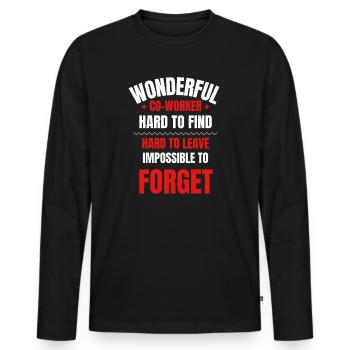 Coworker Farewell Gift - Men's Premium Organic Long Sleeve Shirt - black - Front - Nico (187cm)