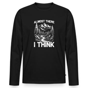 Steeper than i expected Wandern Berge Bergsteigen - Männer Premium Bio Langarmshirt - Schwarz - Vorne - Nico (187cm)