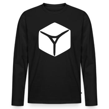 Eiswürfel weiß Eis Geschenk  - Men's Premium Organic Long Sleeve Shirt - black - Front - Nico (187cm)