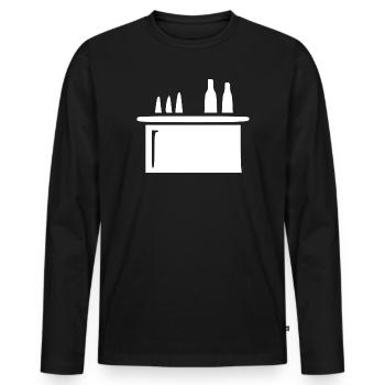 Bar Cocktail Bar Gastronomy Gift Bartender - Men's Premium Organic Long Sleeve Shirt - black - Front - Nico (187cm)