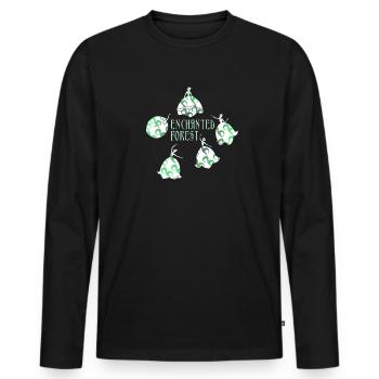 Enchanted Forest – Dancing Lily of the Valley - Men's Premium Organic Long Sleeve Shirt - black - Front - Nico (187cm)