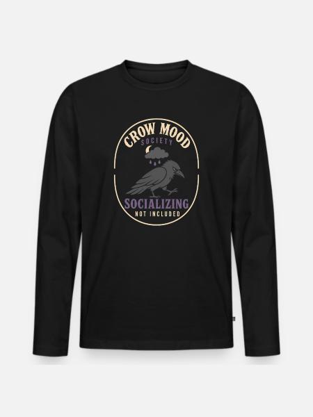 Crow Raven Funny - Men's Premium Organic Long Sleeve Shirt - black