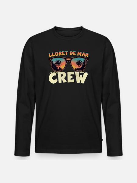 Lloret De Mar Crew - Männer Premium Bio Langarmshirt - Schwarz