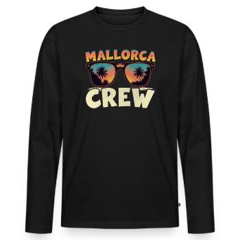 Mallorca Crew - Männer Premium Bio Langarmshirt - Schwarz - Vorne - Nico (187cm)