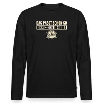 Handwerk Das passt schon so - Handwerker Geschenk - Männer Premium Bio Langarmshirt - Schwarz - Vorne - Nico (187cm)