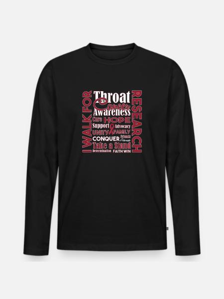 throat cancer - Men's Premium Organic Long Sleeve Shirt - black