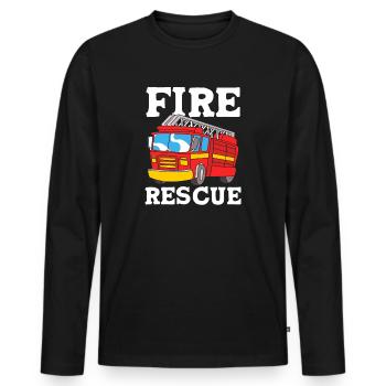 Firefighter Child - Men's Premium Organic Long Sleeve Shirt - black - Front - Nico (187cm)