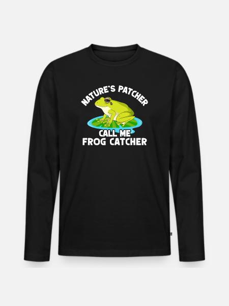Frog Catcher Patcher Frog - Men's Premium Organic Long Sleeve Shirt - black