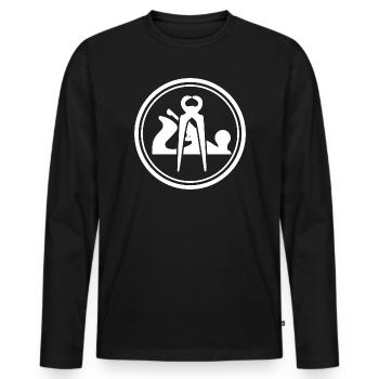 Carpenter Craftsman Emblem - Men's Premium Organic Long Sleeve Shirt - black - Front - Nico (187cm)