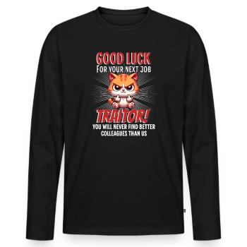 Funny Farewell Coworker - Men's Premium Organic Long Sleeve Shirt - black - Front - Nico (187cm)