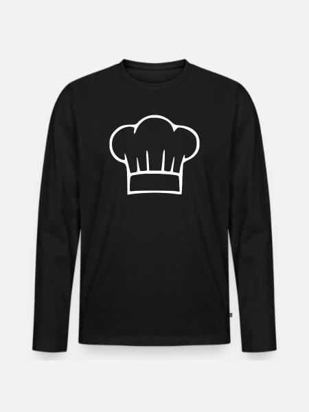 Chef's Hat, Chef, Cooking Gift, Cook - Men's Premium Organic Long Sleeve Shirt - black