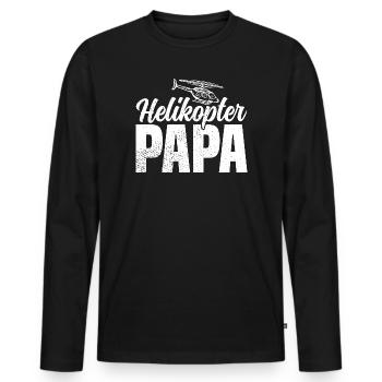 Helikopter Papa - Männer Premium Bio Langarmshirt - Schwarz - Vorne - Nico (187cm)