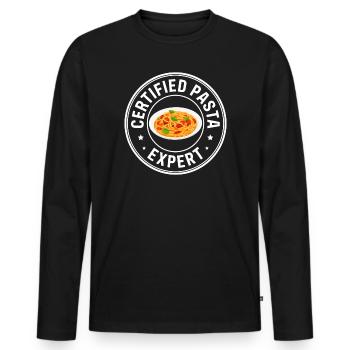 Pasta Experte Spaghetti Nudeln Geschenk - Männer Premium Bio Langarmshirt - Schwarz - Vorne - Nico (187cm)