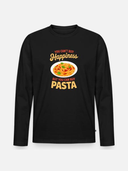 Pasta Noodles Spaghetti Gifts - Men's Premium Organic Long Sleeve Shirt - black