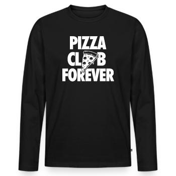 Pizza Club Forever for pizza fans - Men's Premium Organic Long Sleeve Shirt - black - Front - Nico (187cm)