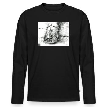 Croquis en seau en noir et blanc - T-shirt manches longues Premium bio Homme - noir - Devant - Nico (187cm)