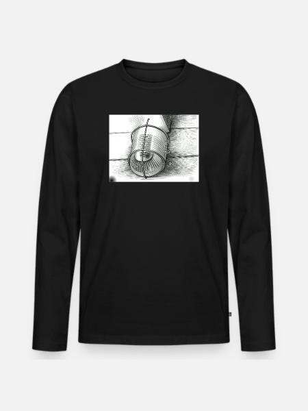 Bucket sketches black and white - Men's Premium Organic Long Sleeve Shirt - black