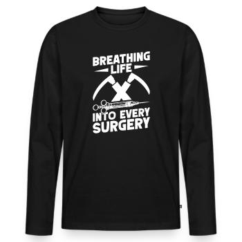 Anesthesiologist Breathing Life Specialist - Men's Premium Organic Long Sleeve Shirt - black - Front - Nico (187cm)