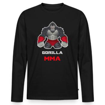 Gorilla Grappling MMA Fighter  - Men's Premium Organic Long Sleeve Shirt - black - Front - Nico (187cm)