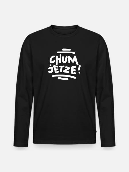 Chum jetze! - Männer Premium Bio Langarmshirt - Schwarz
