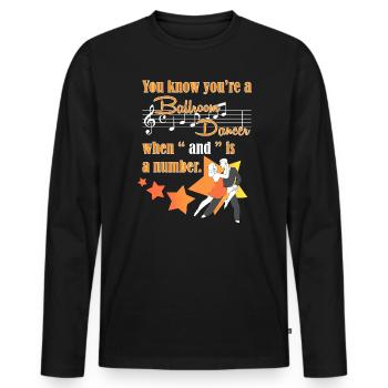 Waltz Couple Dance - Men's Premium Organic Long Sleeve Shirt - black - Front - Nico (187cm)