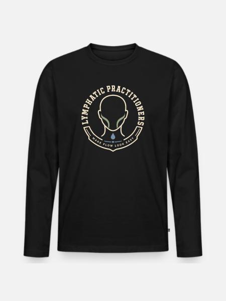 Lymphsystem Lymphdrainage Wellness Geschenk - Männer Premium Bio Langarmshirt - Schwarz