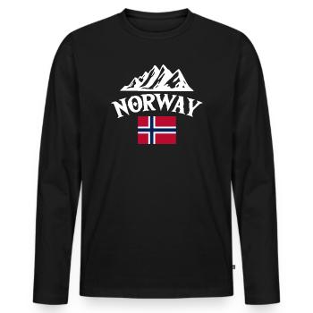 Norway Vacation Norge Fjords Travel Scandinavian - Männer Premium Bio Langarmshirt - Schwarz - Vorne - Nico (187cm)
