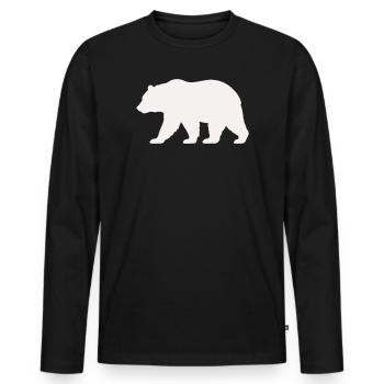 Bear Silhouette - Men's Premium Organic Long Sleeve Shirt - black - Front - Nico (187cm)