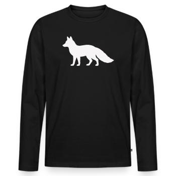 fuchs_silhouette_tier- - Men's Premium Organic Long Sleeve Shirt - black - Front - Nico (187cm)
