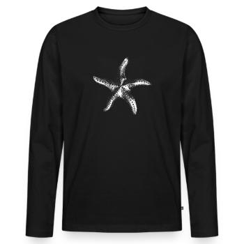 Minimal Starfish Silhouette - Men's Premium Organic Long Sleeve Shirt - black - Front - Nico (187cm)