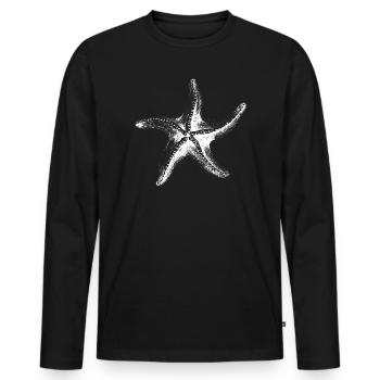 Starfish silhouette in black and white - Men's Premium Organic Long Sleeve Shirt - black - Front - Nico (187cm)