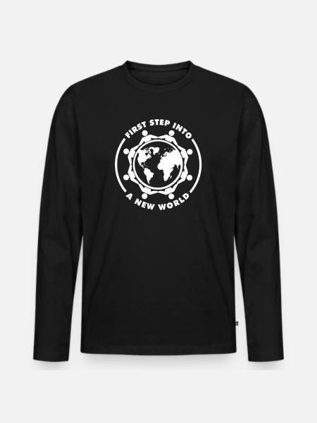 Premier pas vers un nouveau Monde - T-shirt manches longues Premium bio Homme - noir