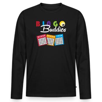Bingo - Men's Premium Organic Long Sleeve Shirt - black - Front - Nico (187cm)