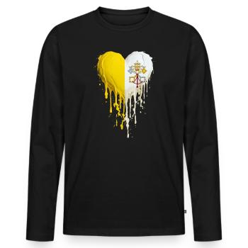 Vatican Heart Drip - Men's Premium Organic Long Sleeve Shirt - black - Front - Nico (187cm)