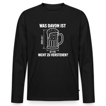 Technik Ingenieur Konstrukteur Maschinenbau - Männer Premium Bio Langarmshirt - Schwarz - Vorne - Nico (187cm)