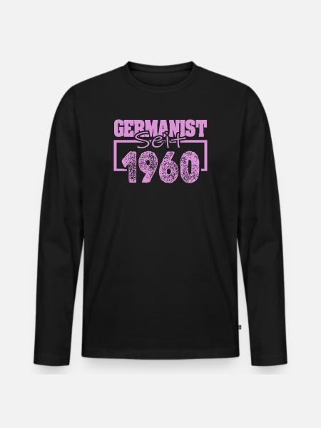 1960 - Männer Premium Bio Langarmshirt - Schwarz