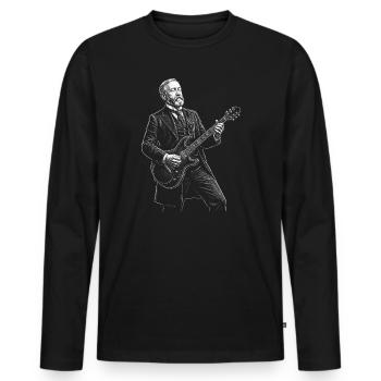Benjamin Harrison Guitar - Men's Premium Organic Long Sleeve Shirt - black - Front - Nico (187cm)