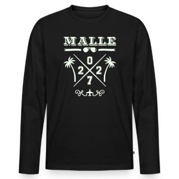 Logo rétro MALLE Strand Cross 2027 - T-shirt manches longues Premium bio Homme - noir - Devant - Nico (187cm)