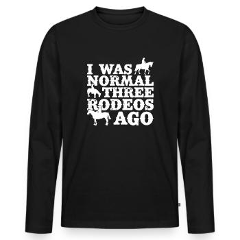 Rodeo Horse Riding Normal Three Rodeos Ago Cowboy - Men's Premium Organic Long Sleeve Shirt - black - Front - Nico (187cm)